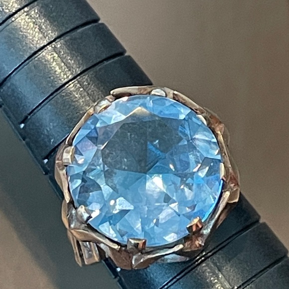 1940 9k Genuine Gold Aquamarine Ring - Picture 7 of 10